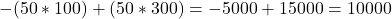 -(50*100)+(50*300) = -5000 + 15000 = 10000